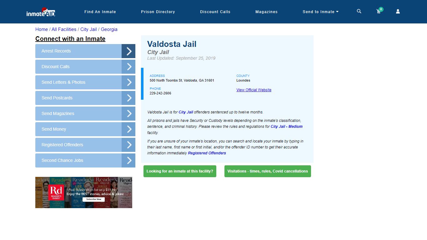 Valdosta Jail | Inmate Locator